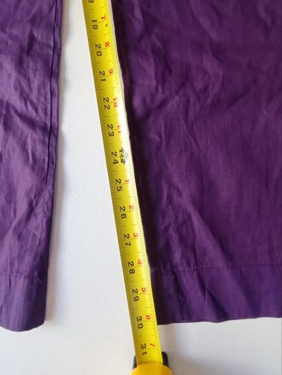 COS Plum Purple High-Rise Wide Leg Linen Trousers Size 10 - Picture 13 of 15